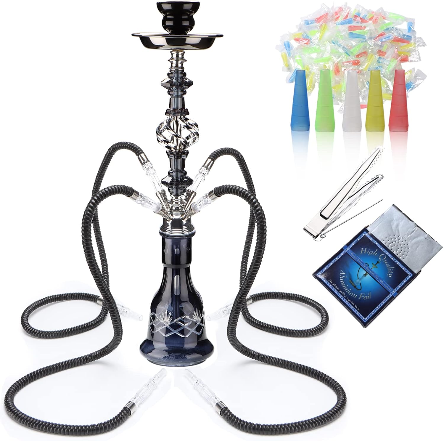 22in Premium Hookah Set With Everything for 4 Hoses - GRENAOH