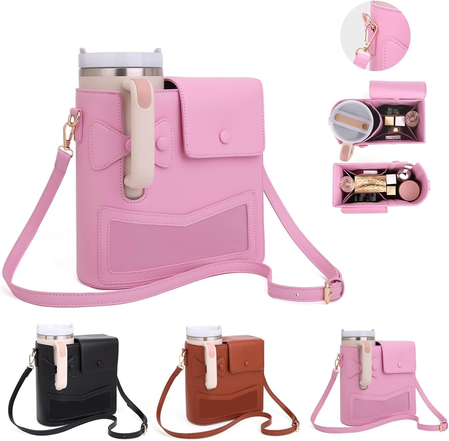 Stanley Cup Purse with Water Bottle Holder for Daily Adventures