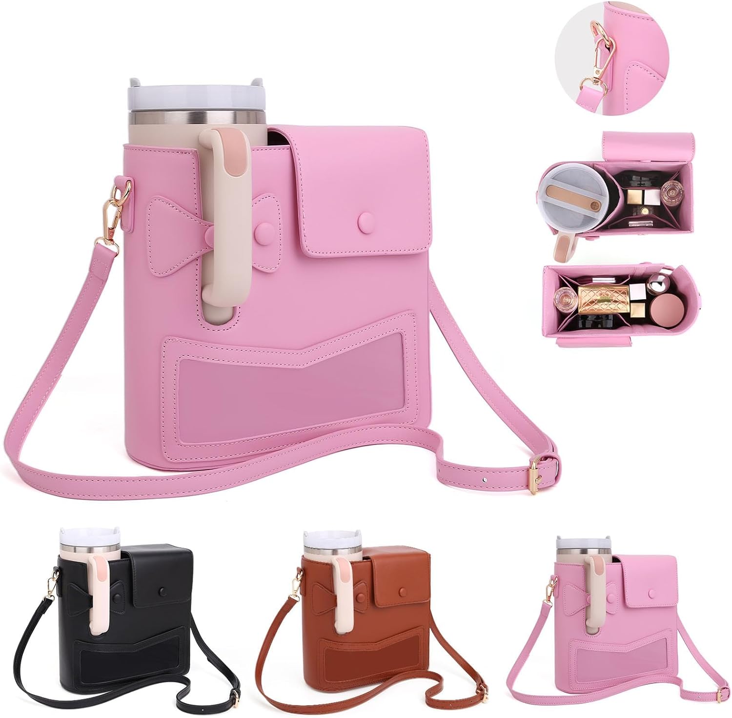 Stanley Cup Purse with Water Bottle Holder for Daily Adventures