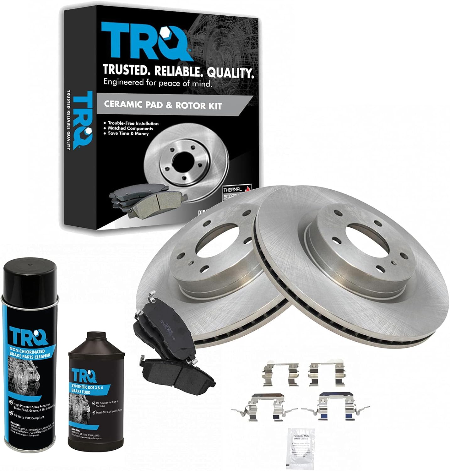 TRQ Front Brake Pad & Rotor Kit for INFINITI G35 & Nissan 350Z