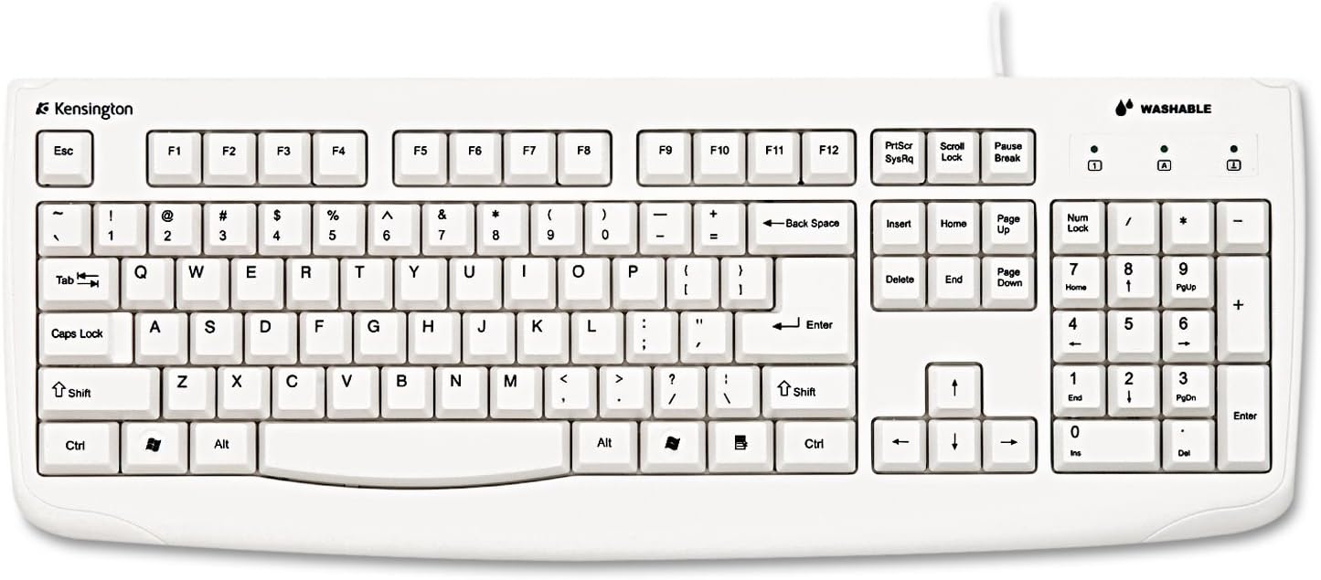 Kensington Pro Fit USB Washable Keyboard for Clean Environments