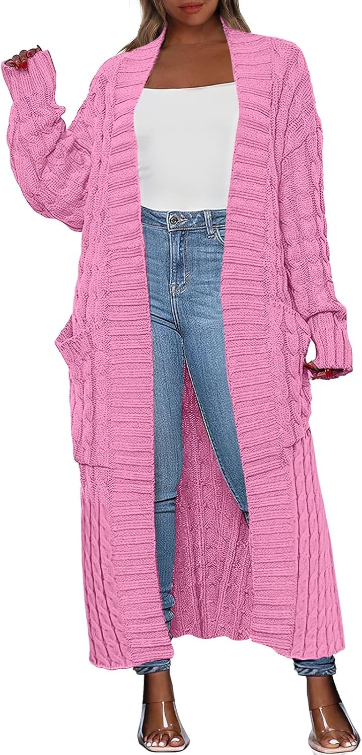 Caracilia Womens Long Cardigan Sweaters for Fall 2025 Fashion