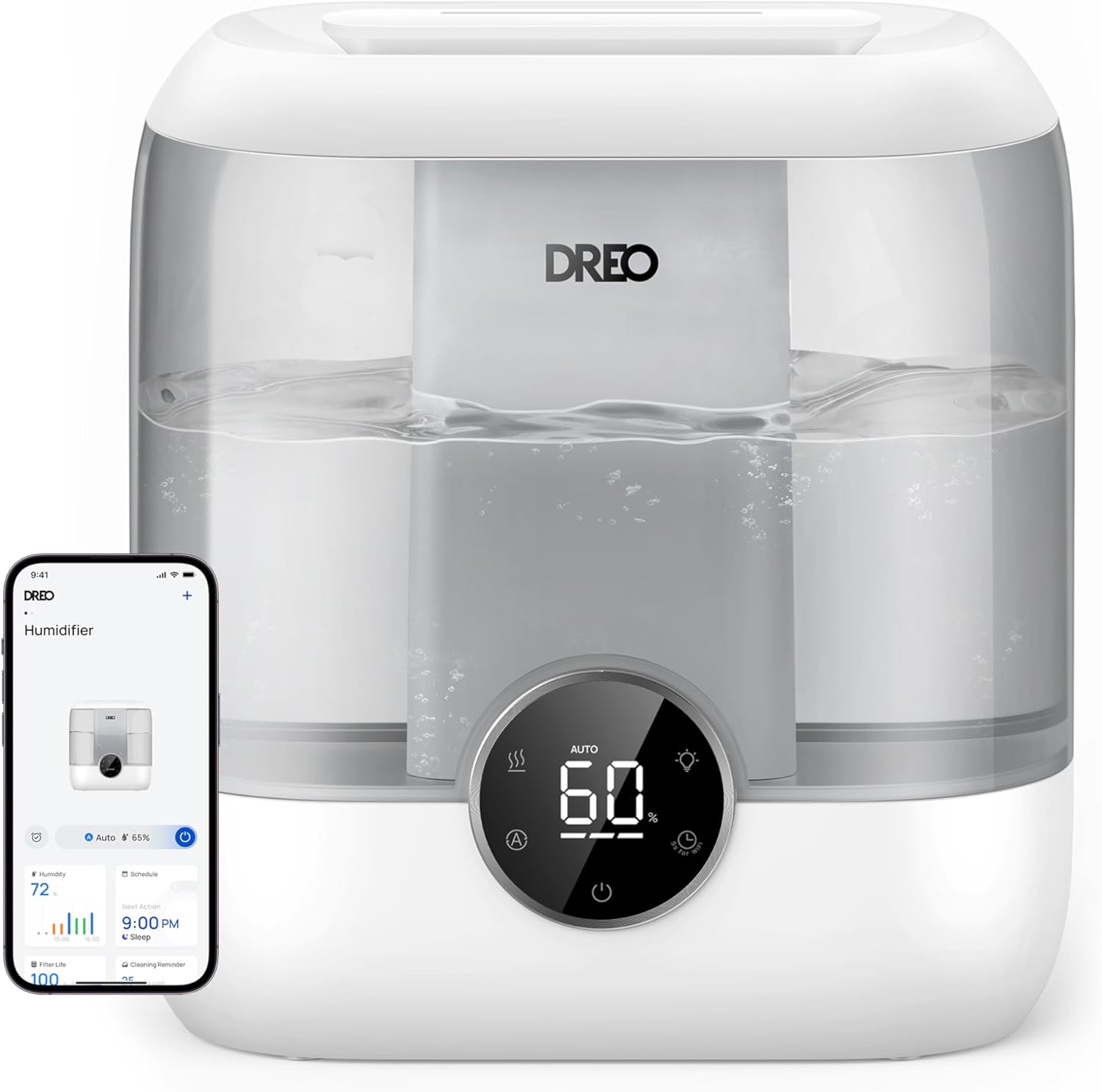 Dreo Smart Humidifiers for Bedroom with 6L Tank and Quiet Mist