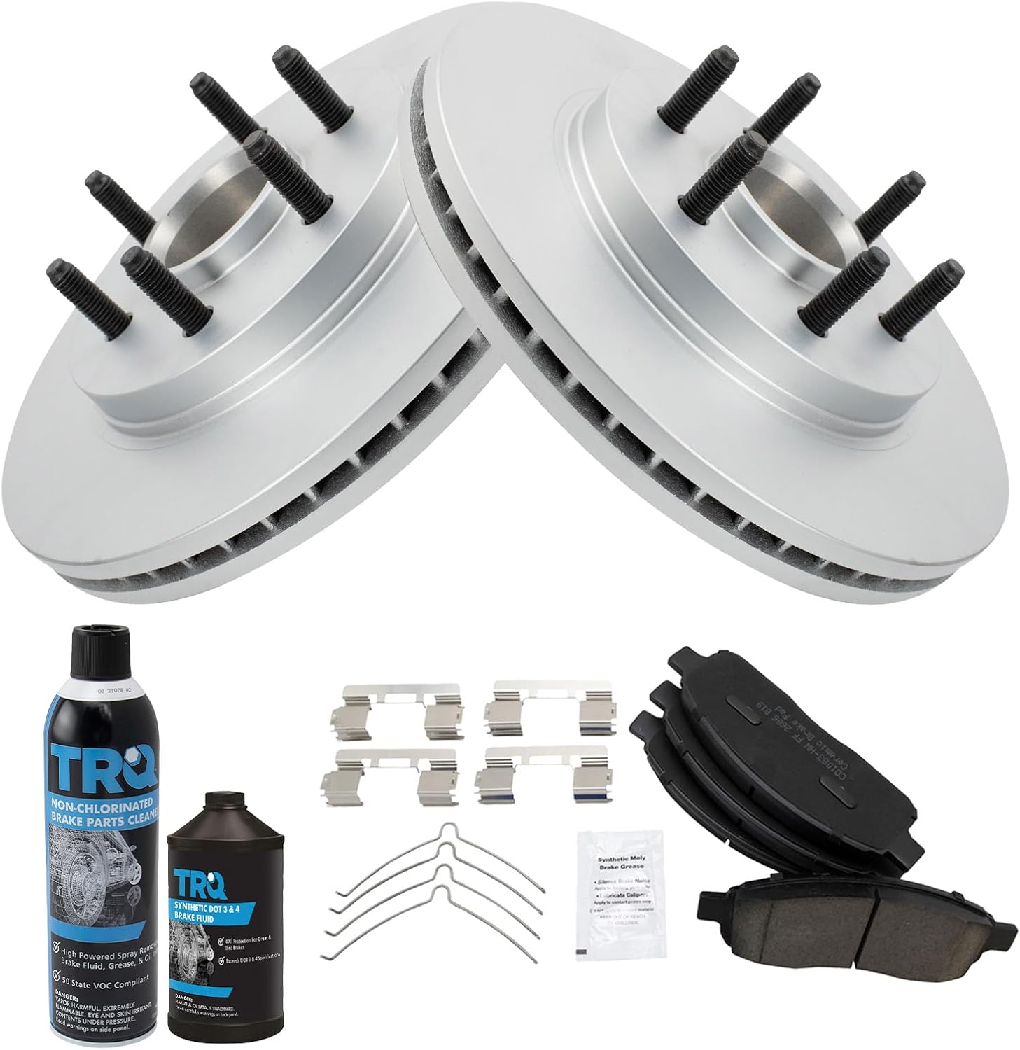 TRQ Front Brake Pad & Rotor Kit for 2004-2008 Ford F-150