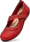 Women's Comfortable Lightweight Leather Mary Jane Flats - All-Day
