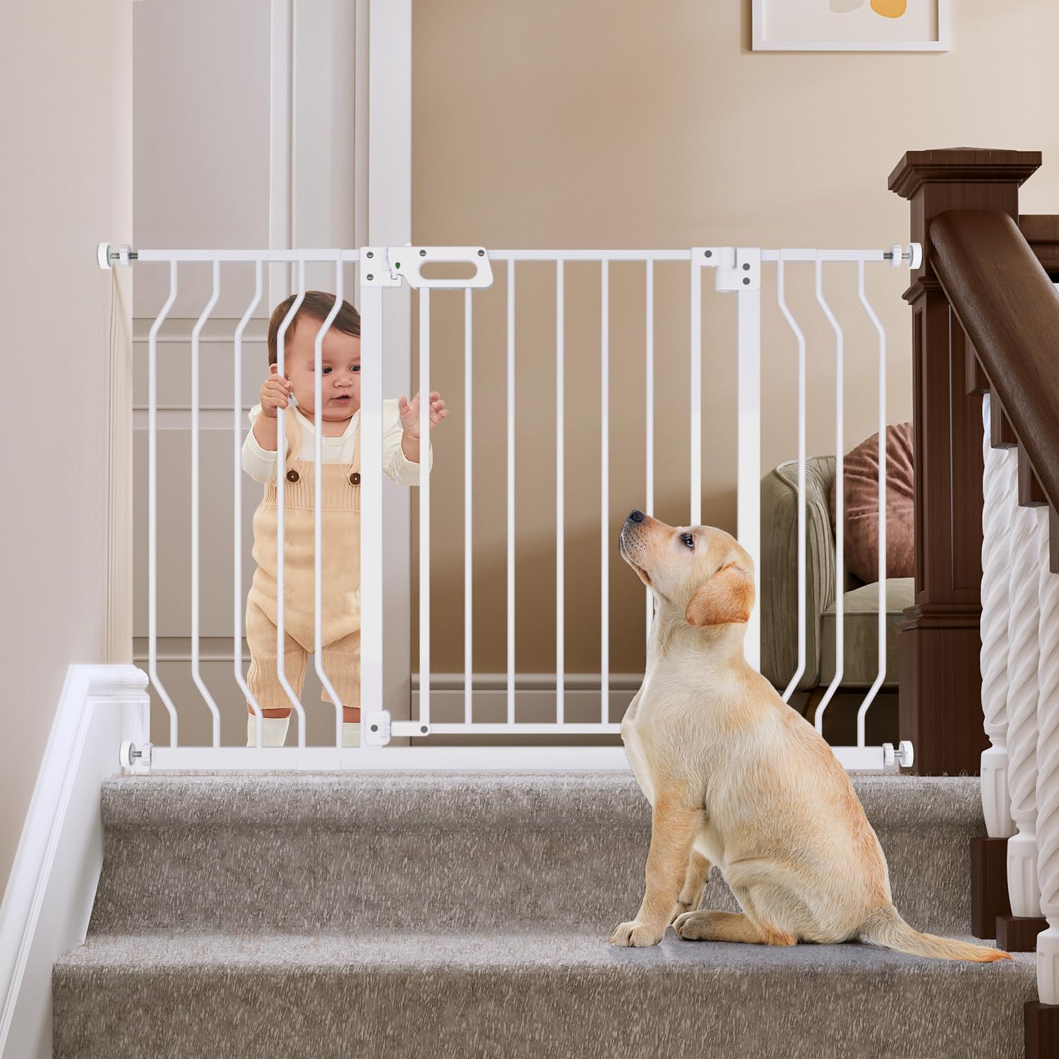 GROWNSY Baby Gate for Stairs - Safe and Easy Installation