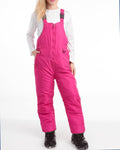 Kids Adjustable Snow Bibs with Insulated Waterproof Shell - Secure Zip