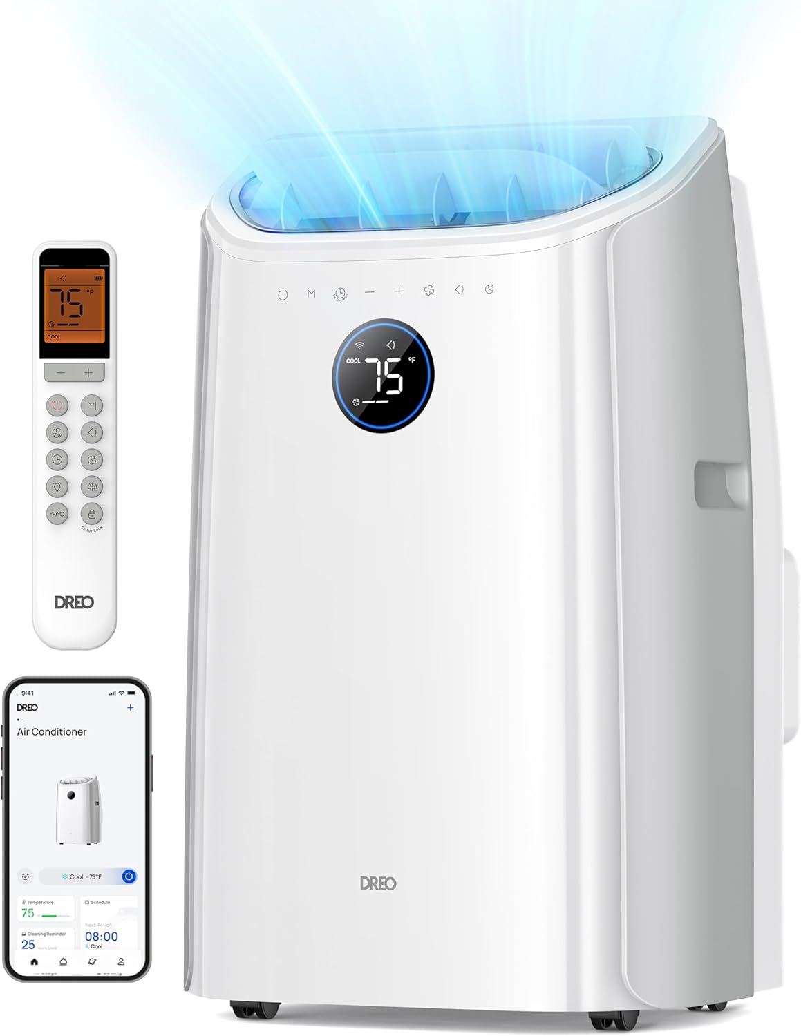 Quiet 12,000 BTU Dreo AC: Drainage-free Cooling