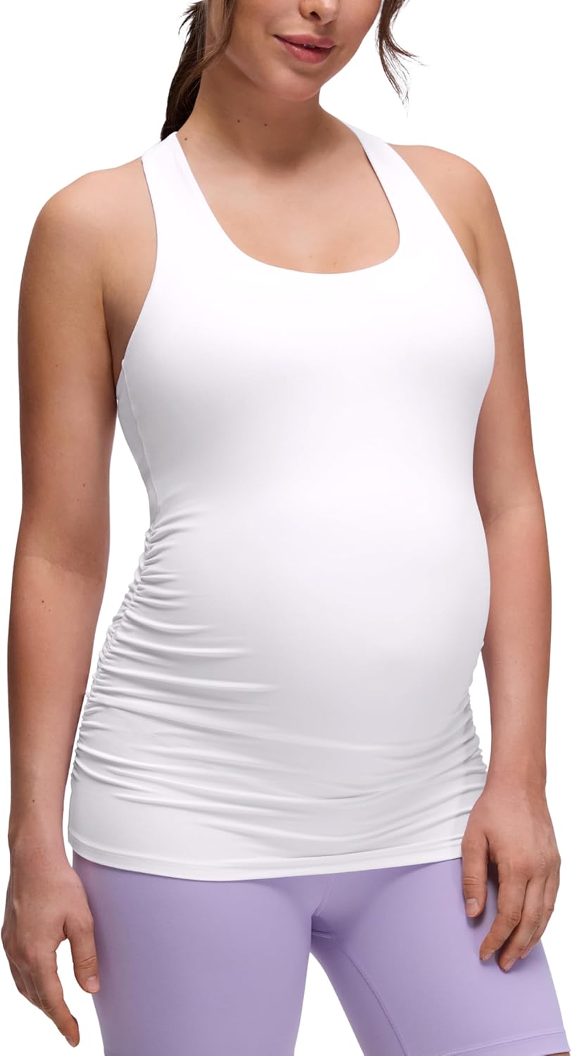 CRZ YOGA Butterluxe Maternity Racerback Tank Tops for Comfort