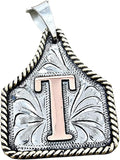 Handmade Cow Tag Copper Initial Necklace - Personalized Detail