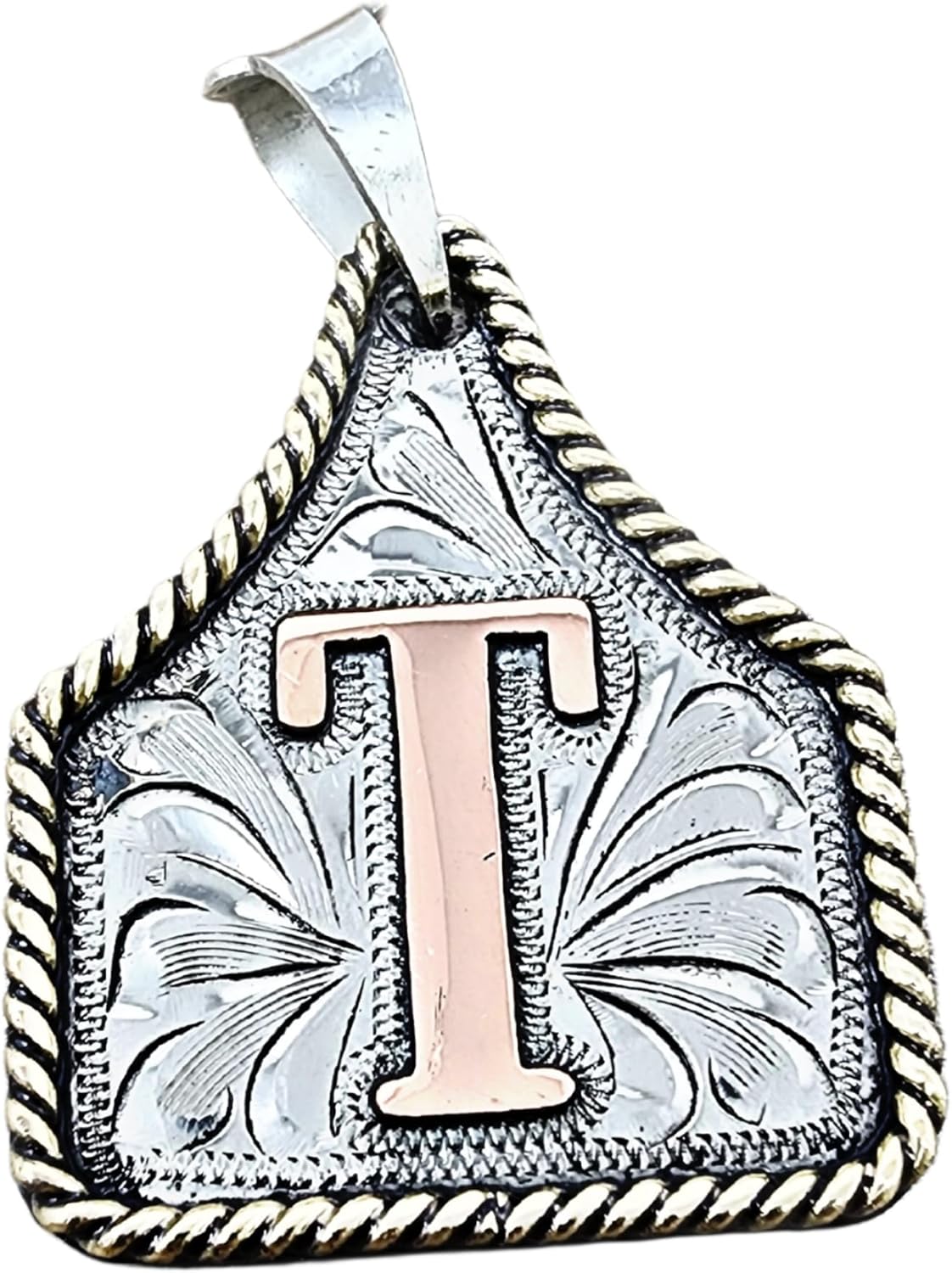 Handmade Cow Tag Copper Initial Necklace for Unique Style