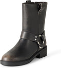 Lilith Short Moto Boot with Buckles - Classic Short Biker Boot