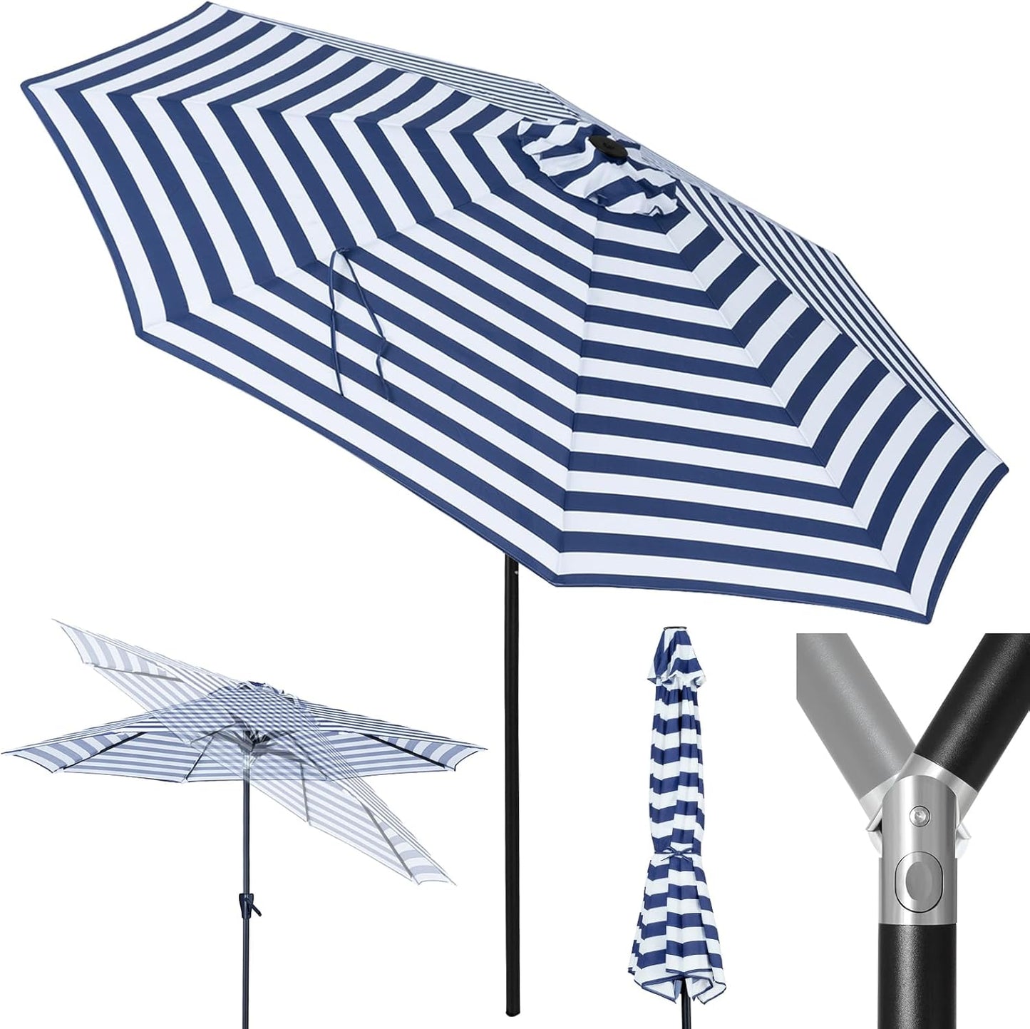 Tempera Patio Market Outdoor Table Umbrella with Crank & Tilt