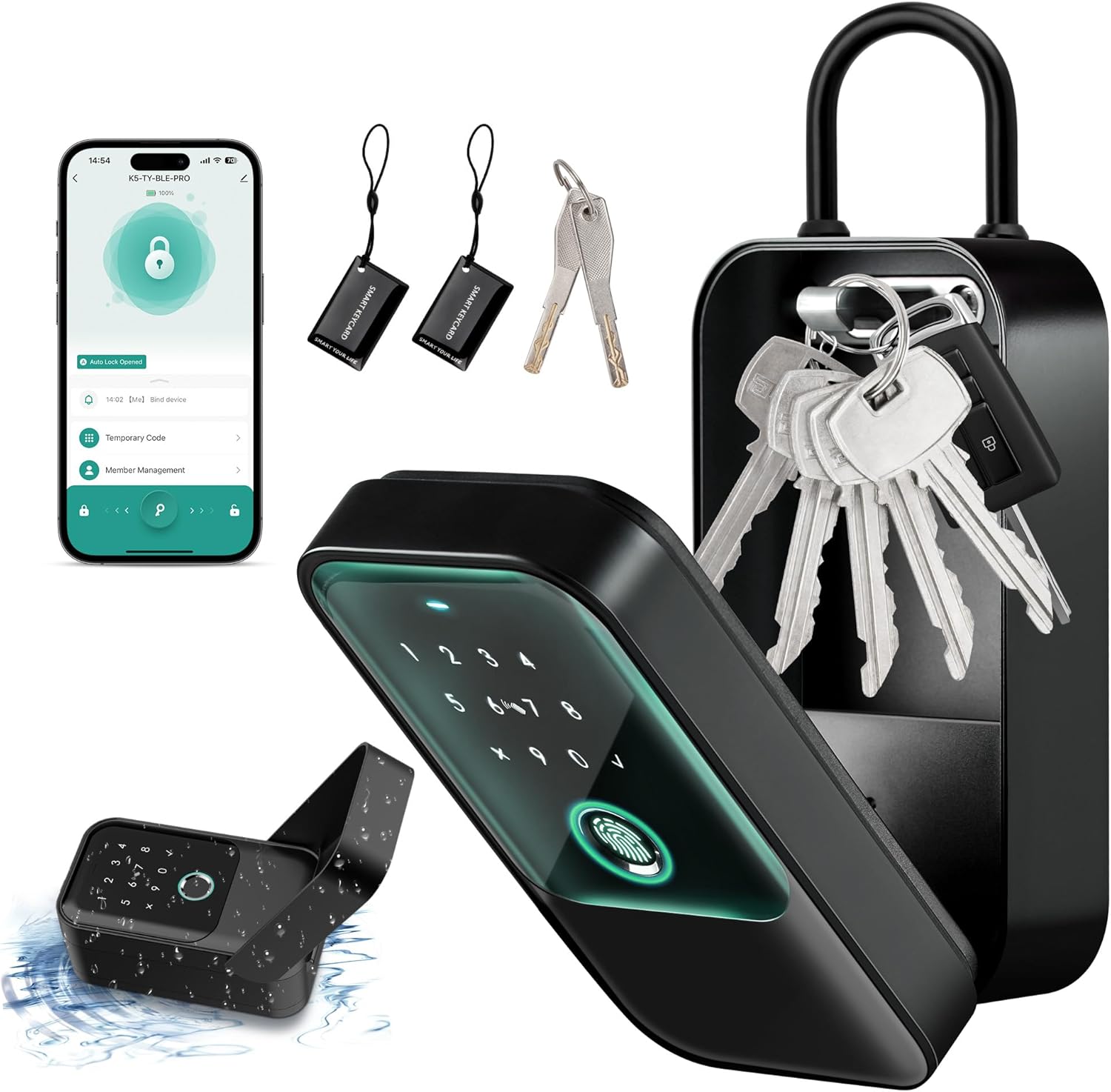 Moquin Smart Lock Box - Secure Key Access Anywhere