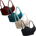 Nursing Bra 4Pack Seamless Silk-Feel Maternity Bralettes - Comfortable