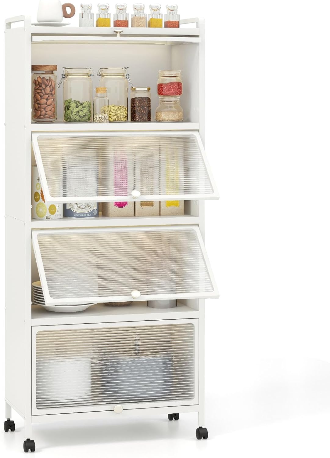 Mobile 5-Tier Kitchen Storage: Space-Saving & Stylish!
