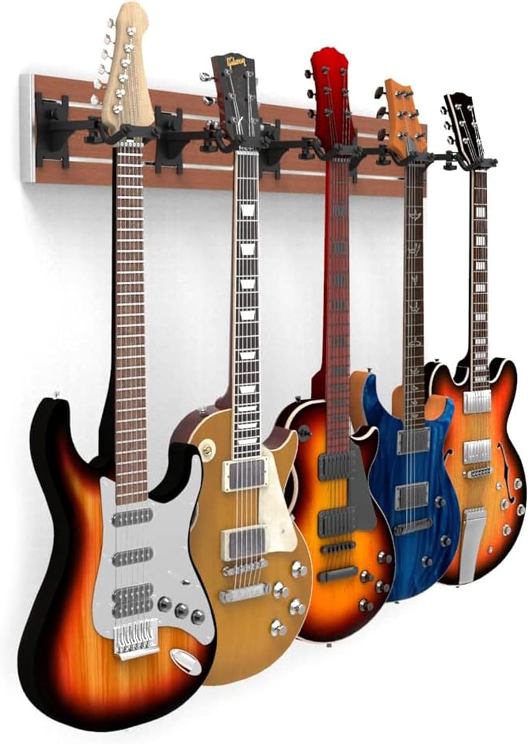 DLDIRECT Multiple Wall Mount with 5 Guitar Holder Locking System