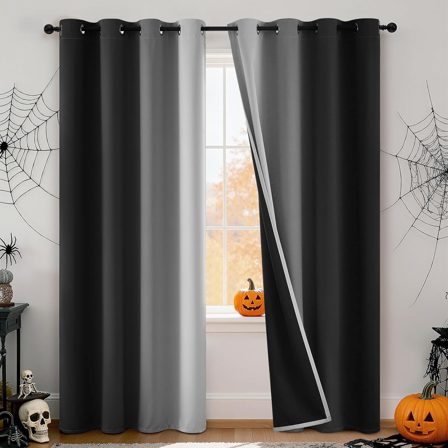 Ombre Blackout Curtains for Bedroom and Living Room, 52x96 in