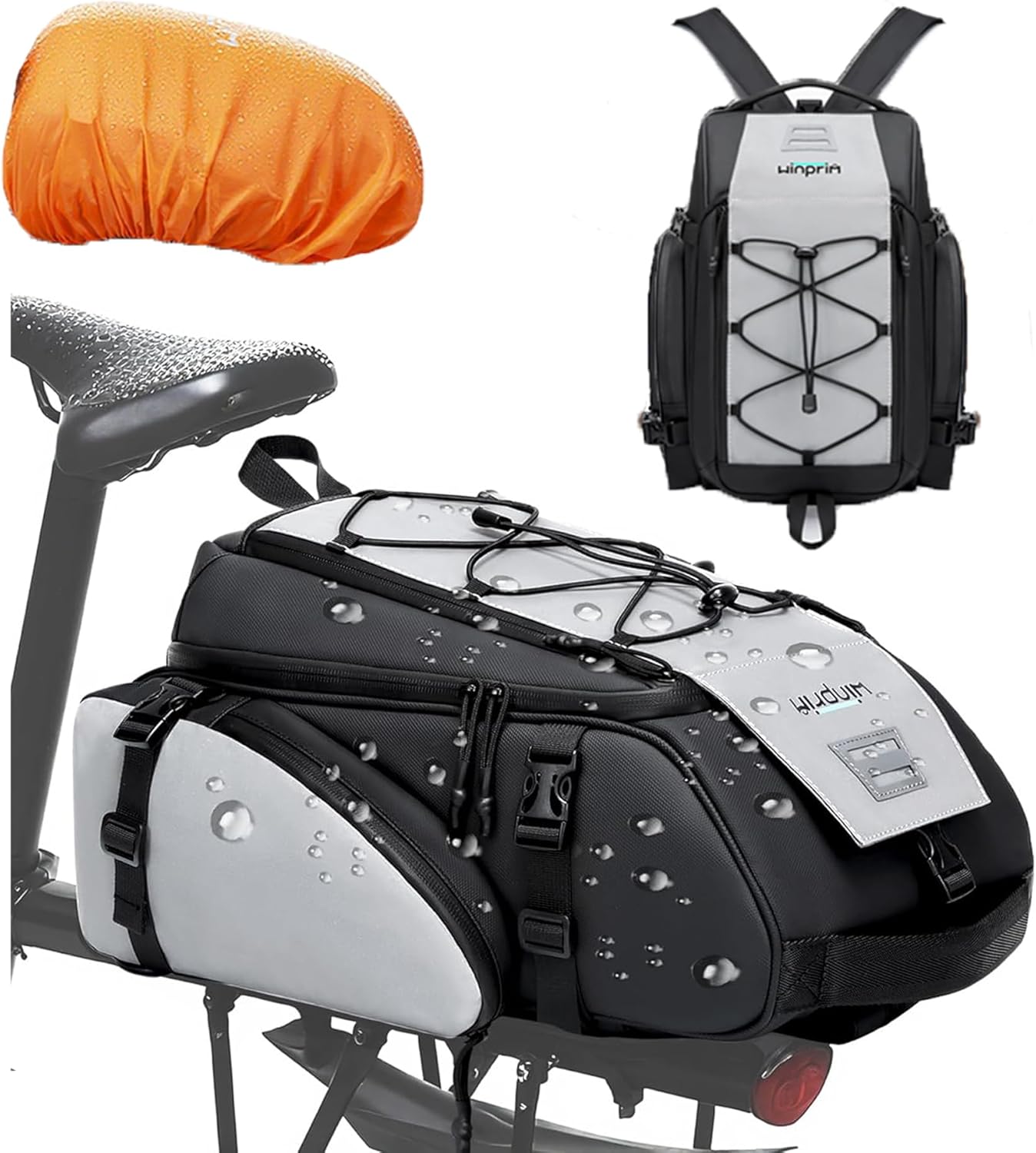 19L Reflective Bike Rack Bag for Cycling and Outdoor Adventures