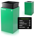 Alpine Commercial Indoor Recycle Bin - 29 Gallon Green Recycle Bin
