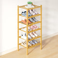 Smiry Bamboo Shoe Rack for Closet, 6 Tier Stackable Organizer