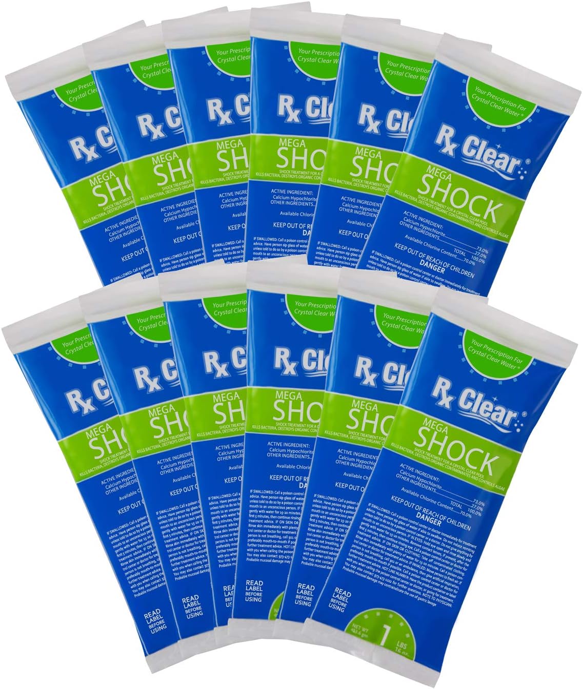 Rx Clear Mega Shock for Swimming Pools - Powerful Algaecide