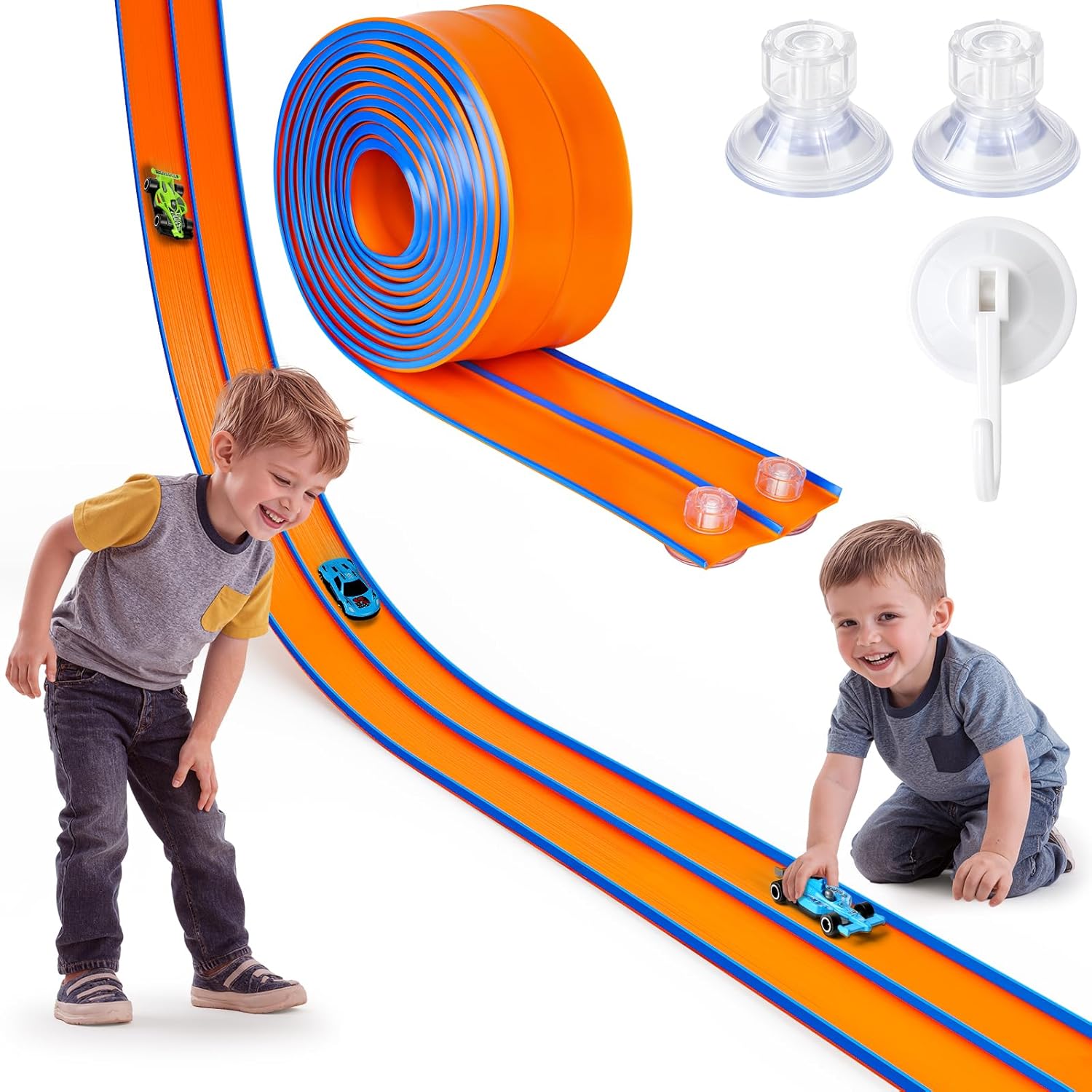 Flex Track 15 Ft Portable Race Car Track for Kids Fun