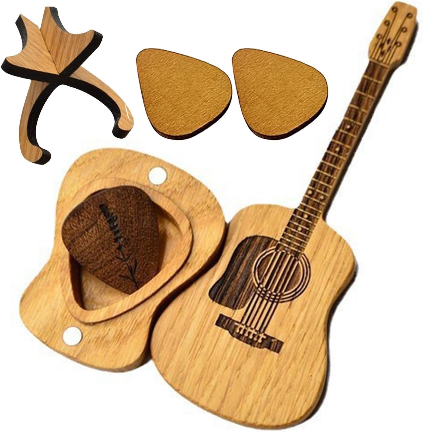 Wooden Guitar Pick Organizer
