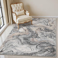 3x5 Washable Area Rug for Living Room - Soft Modern Abstract Design