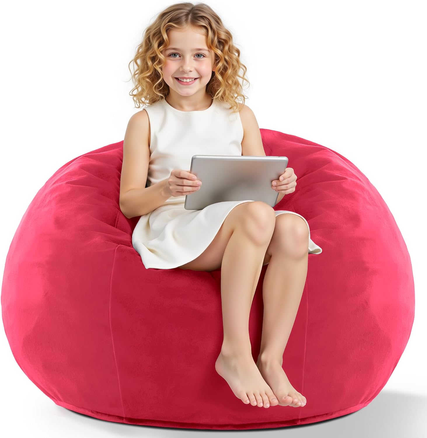 HABUTWAY 2FT Bean Bag Chair - Luxurious Velvet Comfort
