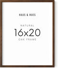 16x20 Walnut Oak Picture Frame - Natural Wood Wall Frame