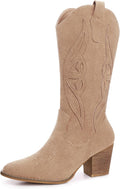 Mid Calf Cowgirl Boots for Women: Stylish High Heel Booties