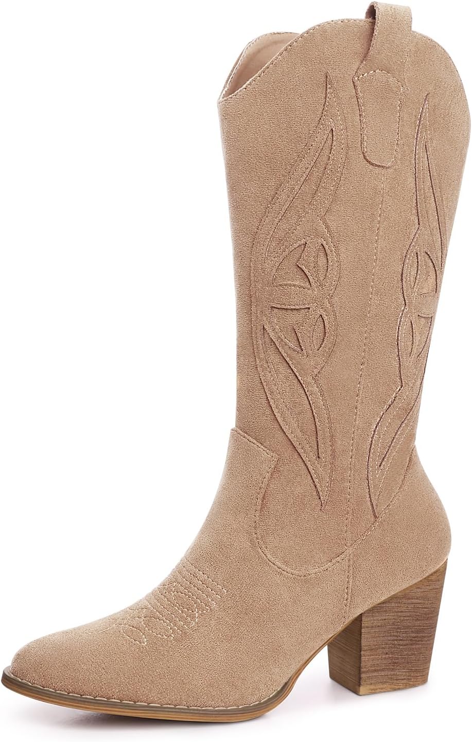 Mid Calf Cowgirl Boots for Women: Stylish High Heel Booties