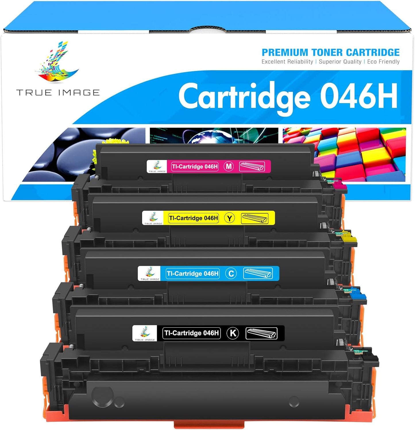 TRUE IMAGE Compatible Toner Cartridge for Canon 046H - 4-Pack