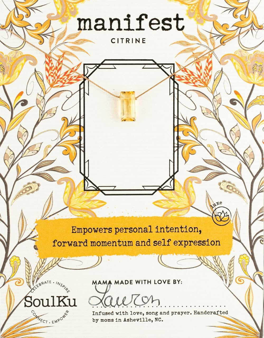 SoulKu Empowering Necklace with Healing Crystal for Women