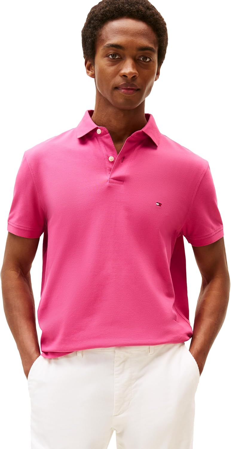 Tommy Hilfiger Mens Short Sleeve Polo Shirts with Stretch Fit