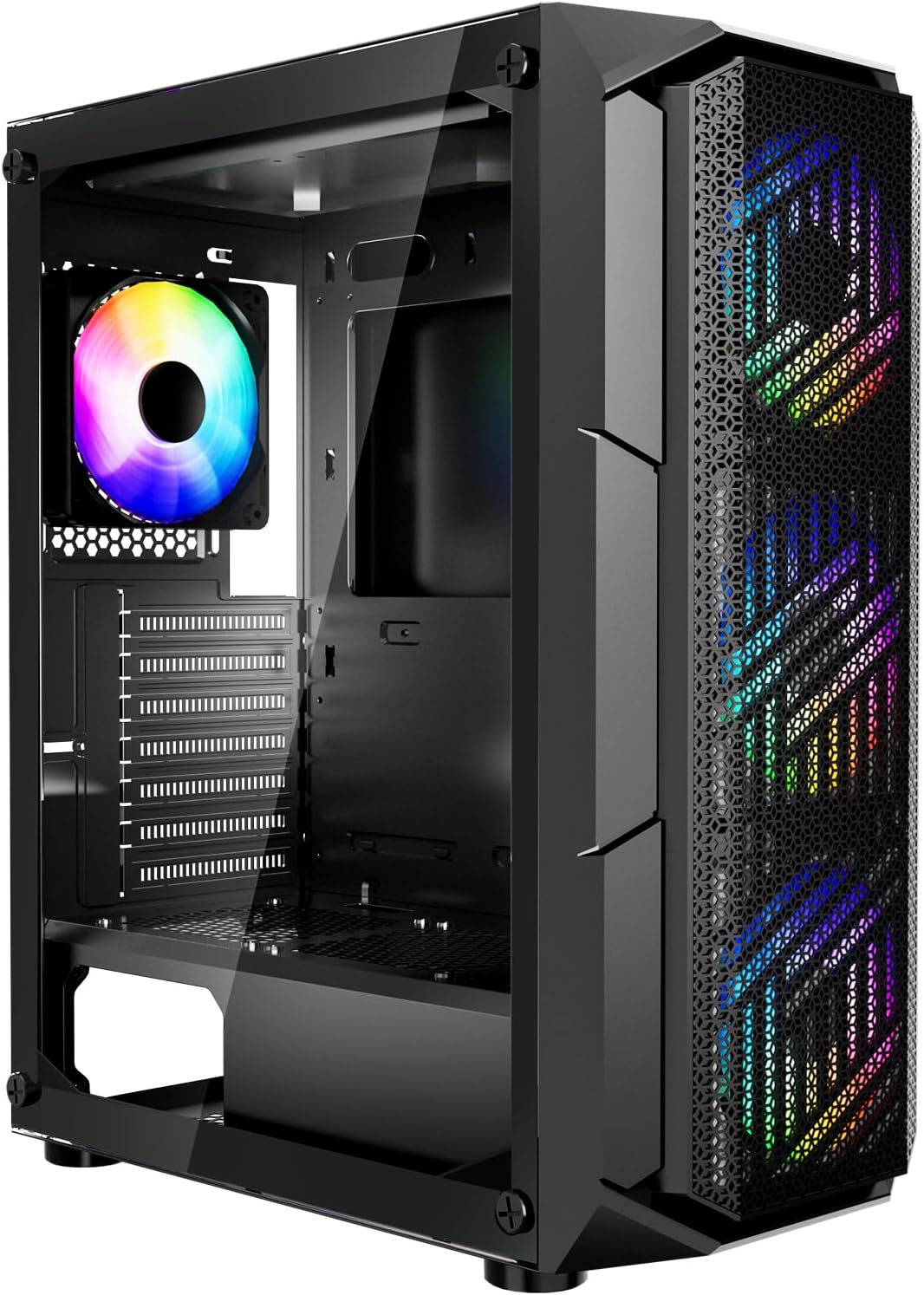 VEVOR PC Gaming Case with High-Airflow and Tempered Glass Panel