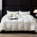 Ultra Soft White Flannel Velvet Duvet Cover Set for Queen Bed