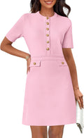 Women's Knit Bodycon Sweater Dress Short Sleeve - Elegant Mini Fit