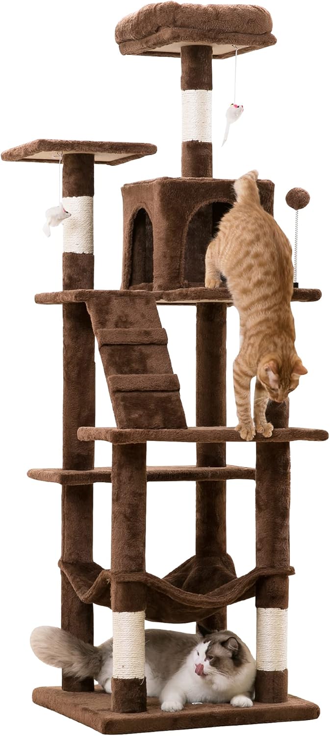 MWPO 63.8-Inch Multi-Level Cat Tree for Large Cats and Kittens