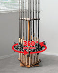 Fishing Rod Holders 360 Degree Rotating Floor Rack - Holds up to 18