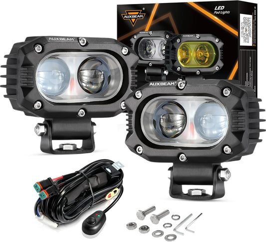 Auxbeam 4 Inch LED Square Pod Light for Jeep and Truck Use