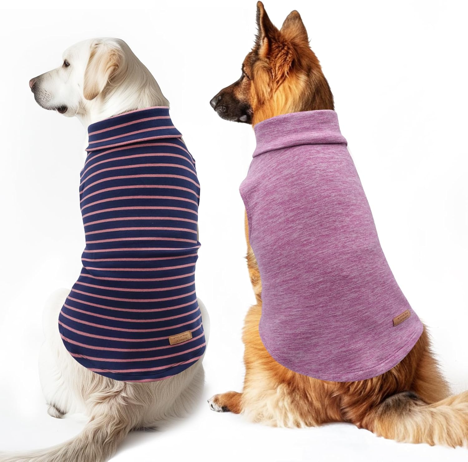 KYEESE Dog Sweater Pullover for Large Dogs - 2 Pack Warm Coats