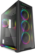GAMEMAX View Mid-Tower E-ATX Gaming PC Case - Preinstalled ARGB Fans