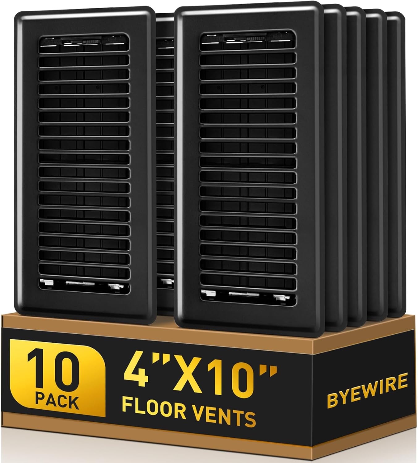 4x10 Floor Vent Covers for Home with Adjustable Air Supply Lever
