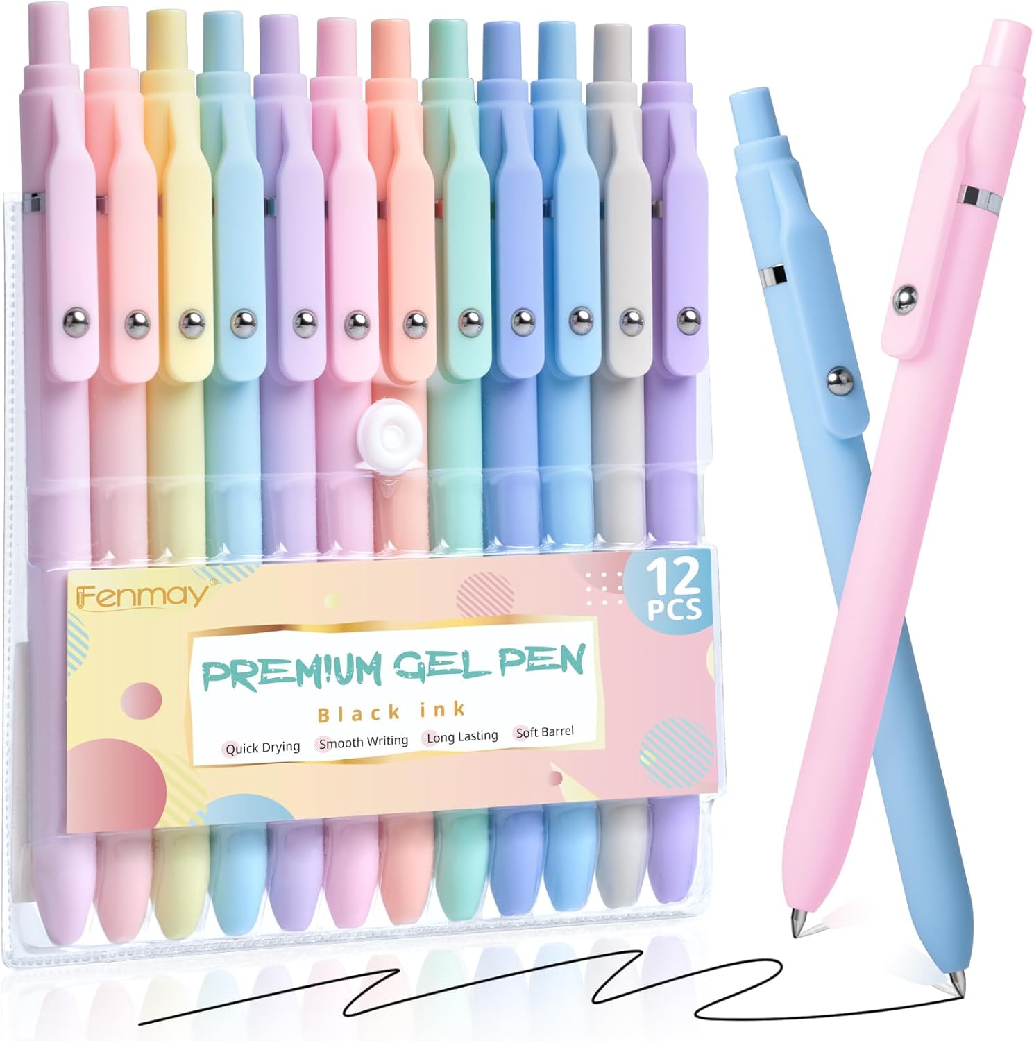 Fenmay Gel Pens - 0.5mm Quick Dry Smudge-Free Ink