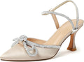 Closed Toe Rhinestone Kitten Heels - Sparkling 3in Low Heel Pumps
