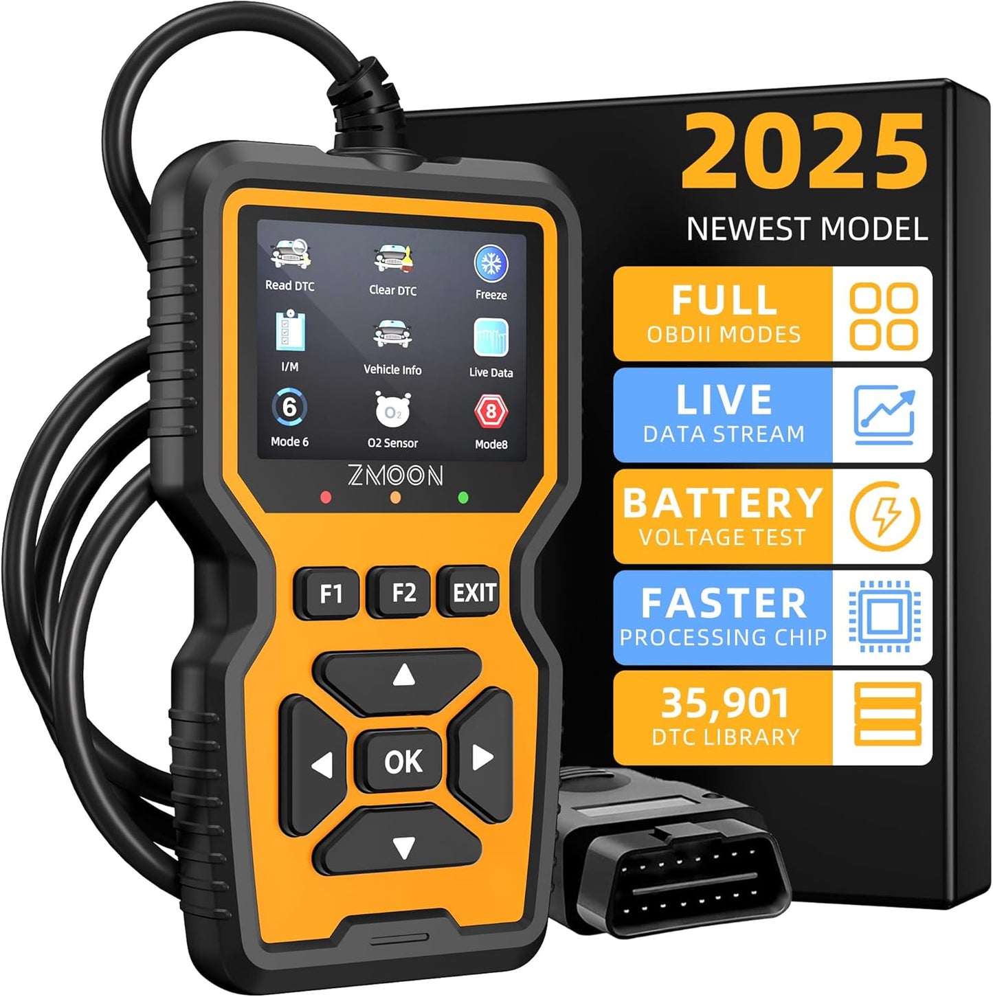 ZMOON ZM201 Professional OBD2 Scanner for All Vehicles 1996