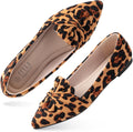 Womens Pointed Toe Bowknot Ballet Flats - Memory Foam Comfort