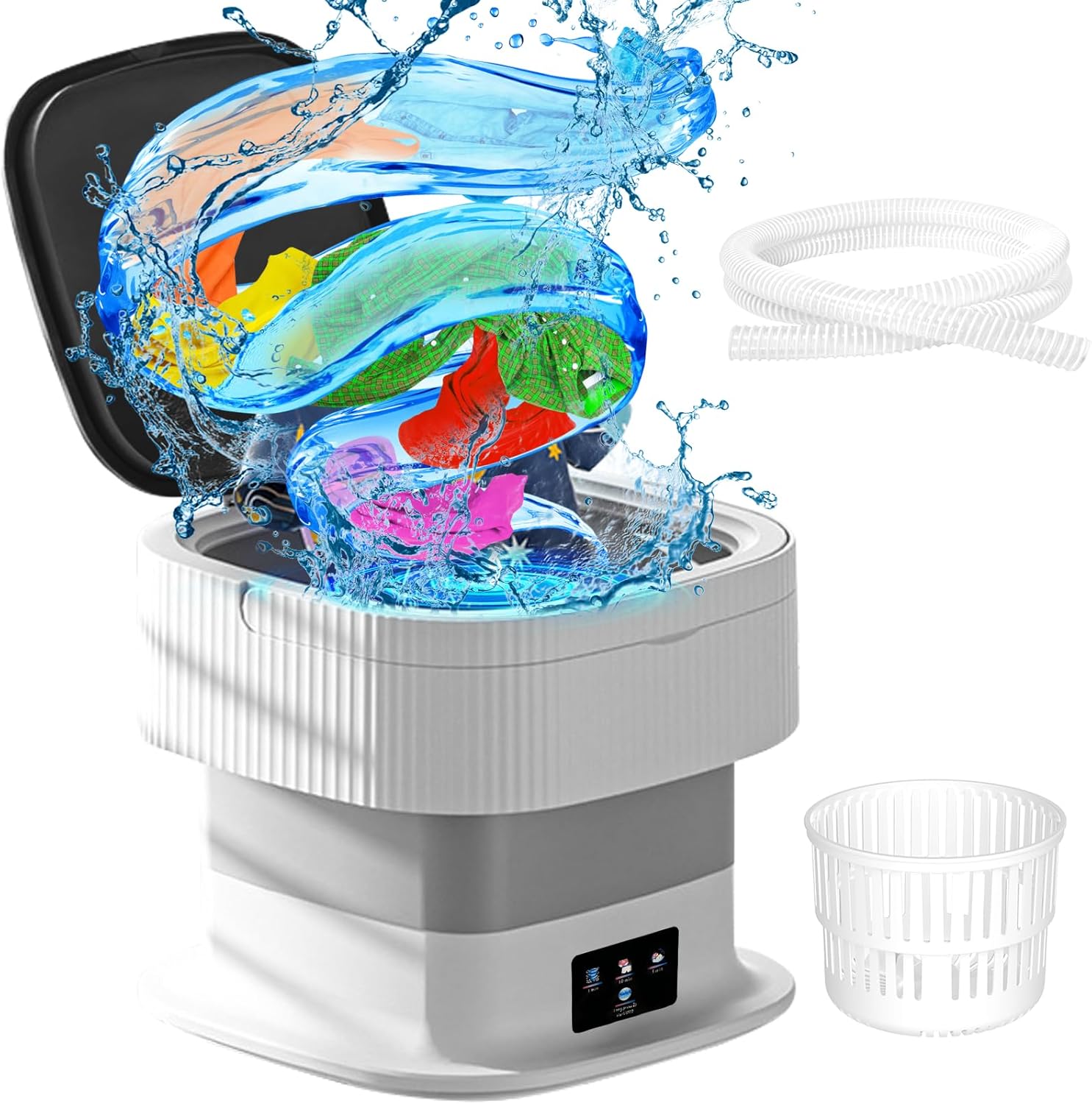 Compact Portable Washing Machine with 3 Wash Modes - Ideal for Small Spaces!